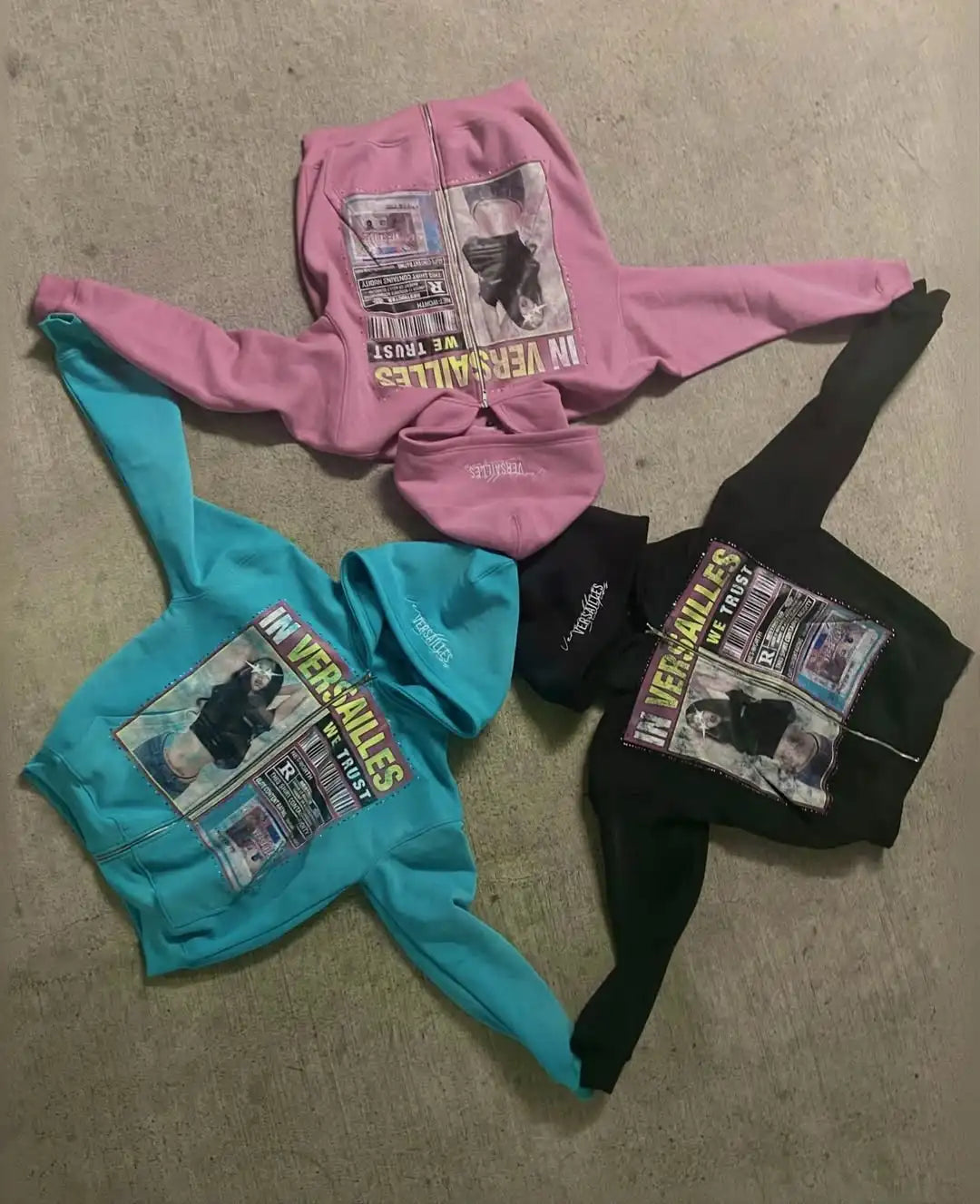 Versailles Print Zip Hoodie