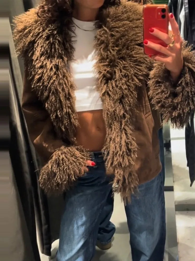 Crysti Sherpa Lapel Coat