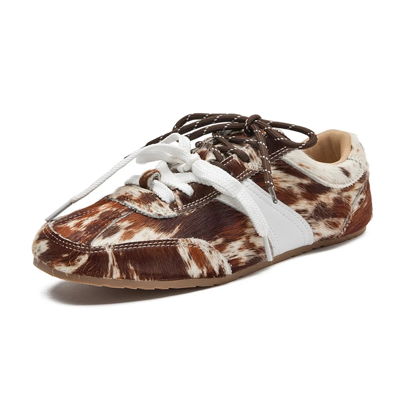 German Leather Cow Print Sneaker