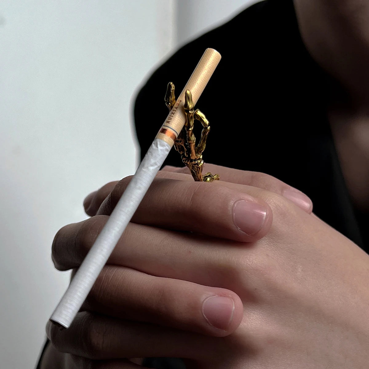 Skull Cigarette Holder Ring