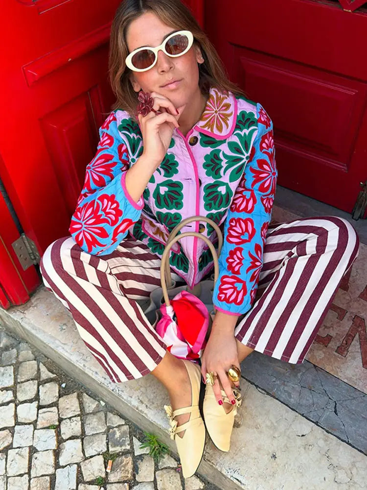 Liza Embroidered Quilt Coat