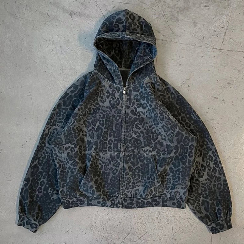 Toni Leopard Print Zip