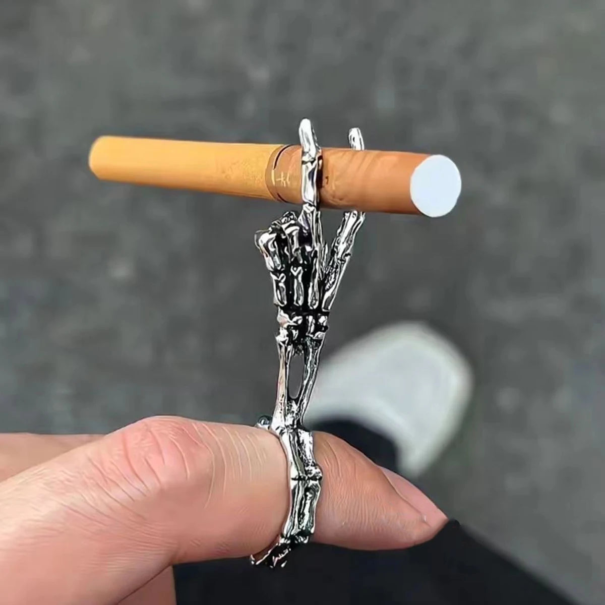 Skull Cigarette Holder Ring
