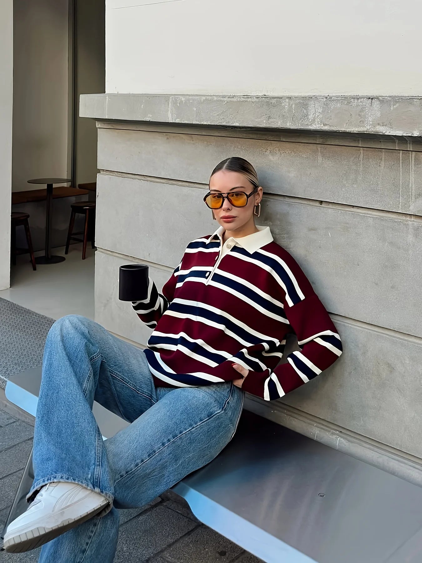 Clifford Striped Collar Polo