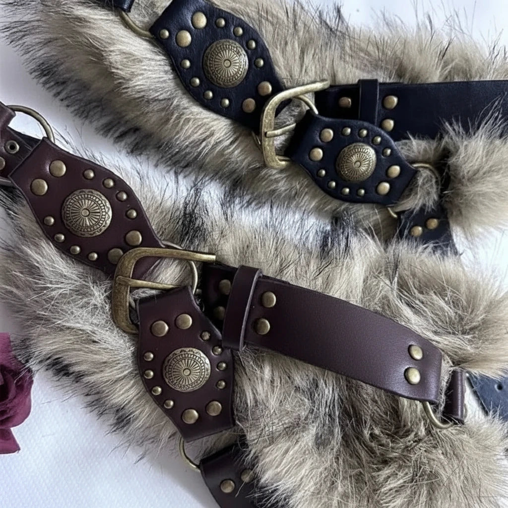 Lisa Fur Studded Belt