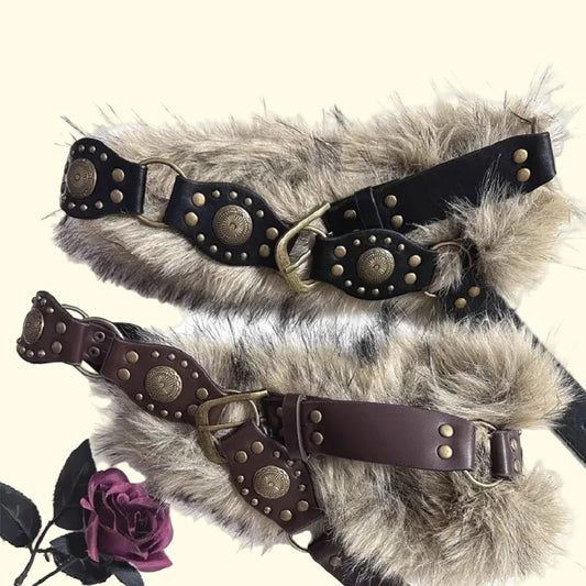 Lisa Fur Studded Belt