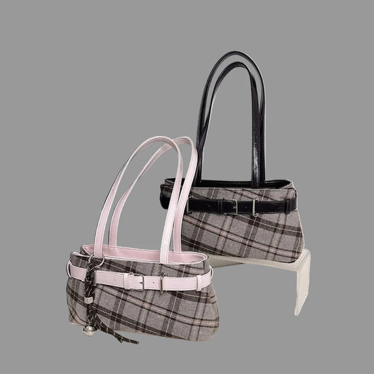 Plaid Long Handle Purse