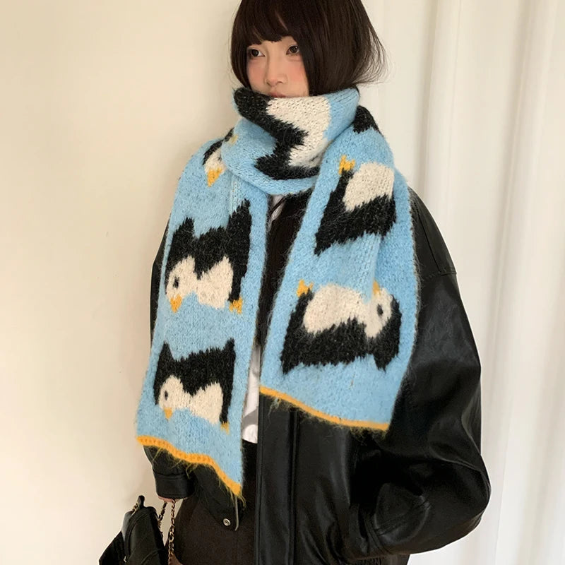 Penguin Knit Scarf
