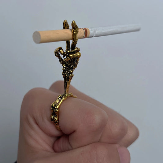 Skull Cigarette Holder Ring