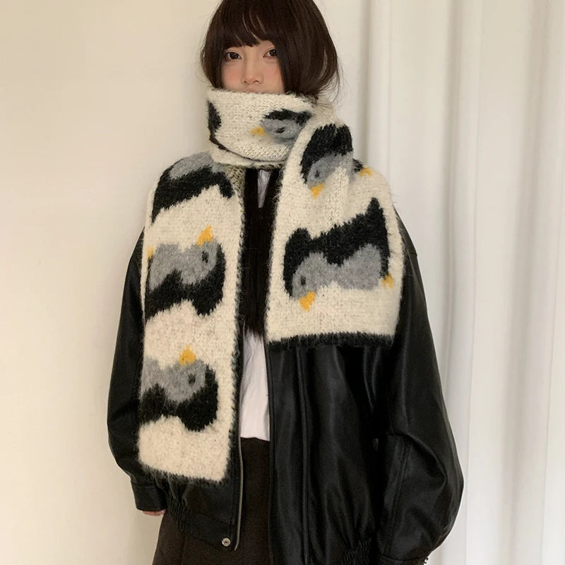 Penguin Knit Scarf