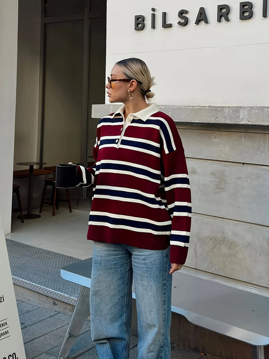 Clifford Striped Collar Polo