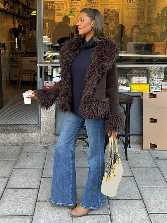 Crysti Sherpa Lapel Coat