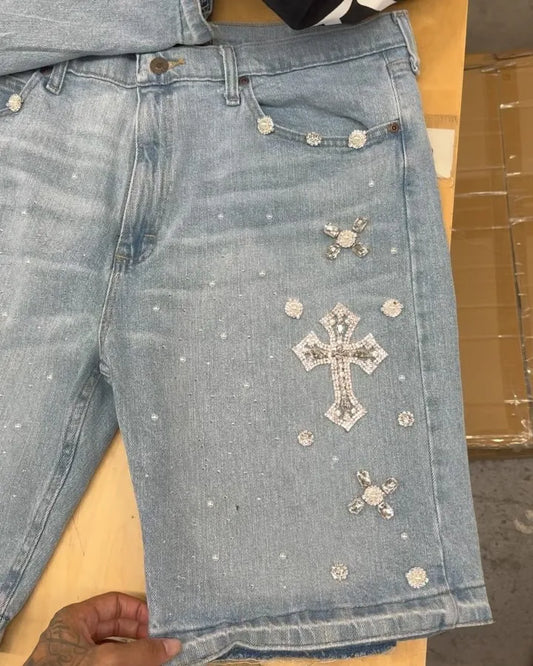 Genuine Rhinestone & Pearl Jorts