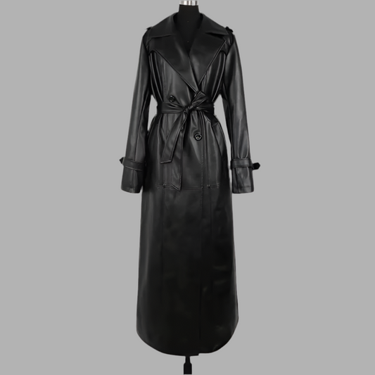 Kandi Leather Trench Coat