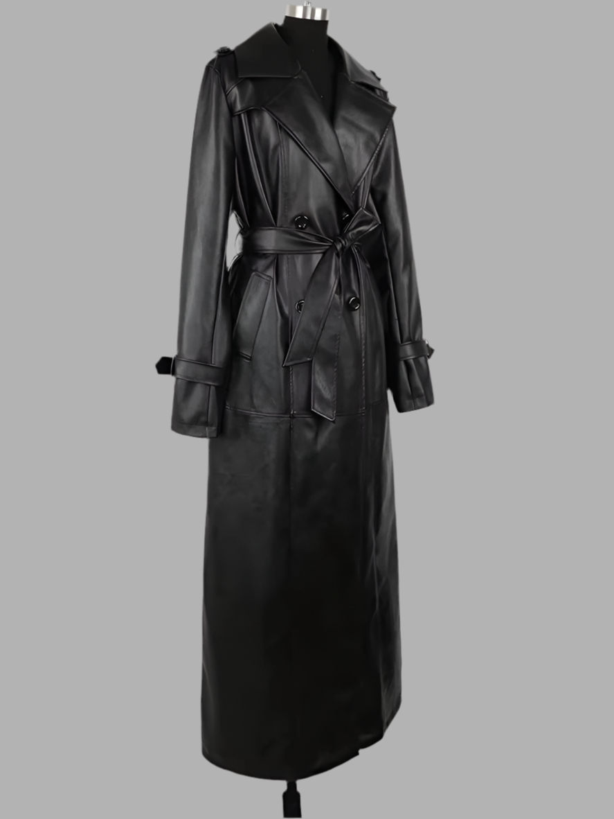Kandi Leather Trench Coat