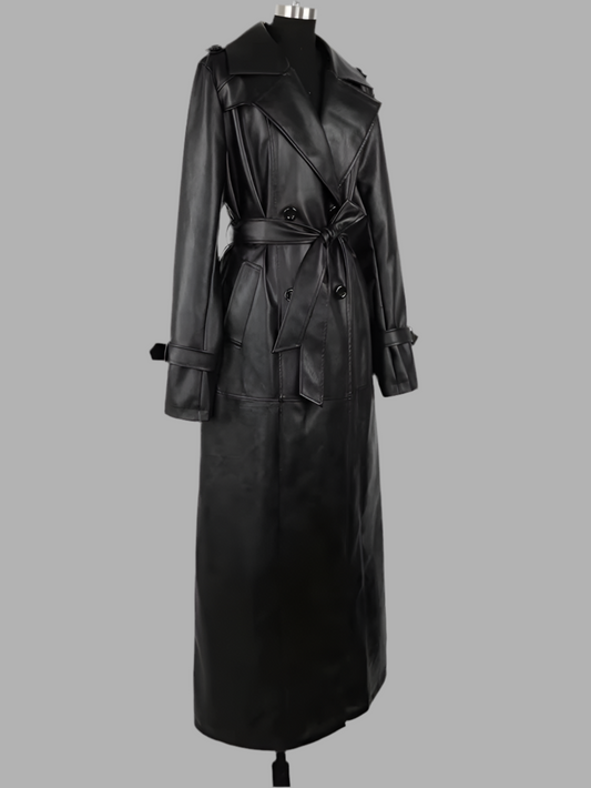 Kandi Leather Trench Coat