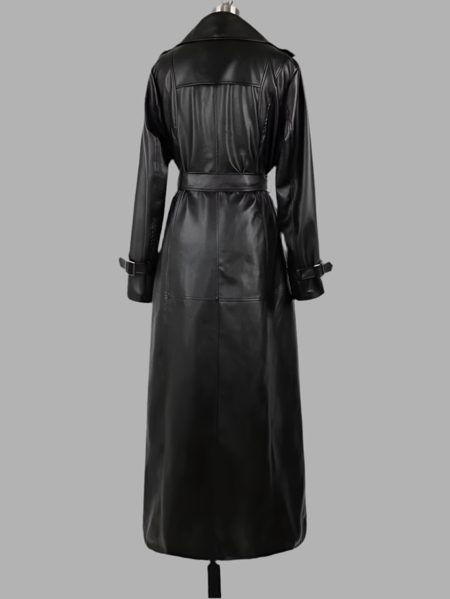 Kandi Leather Trench Coat