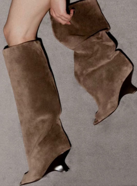 Anecia Suede Muled Boots