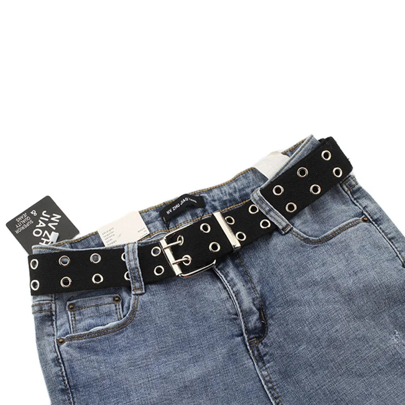 Hole Buckle Canvas Belt