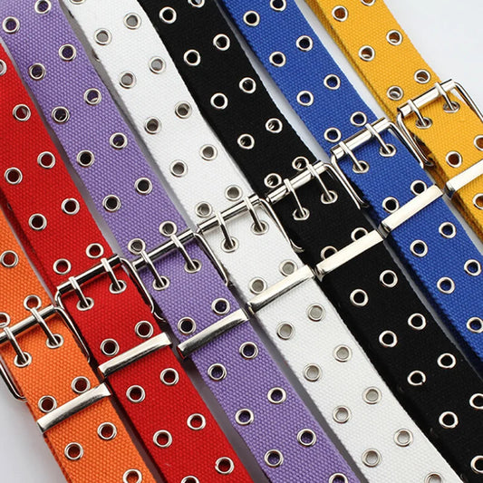 Hole Buckle Canvas Belt