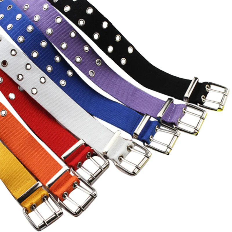 Hole Buckle Canvas Belt