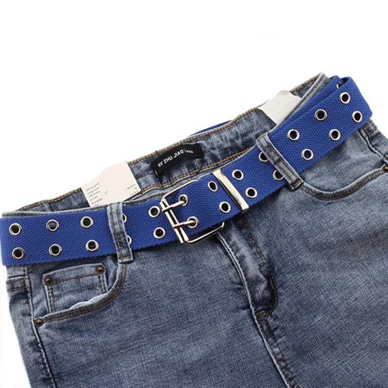 Hole Buckle Canvas Belt