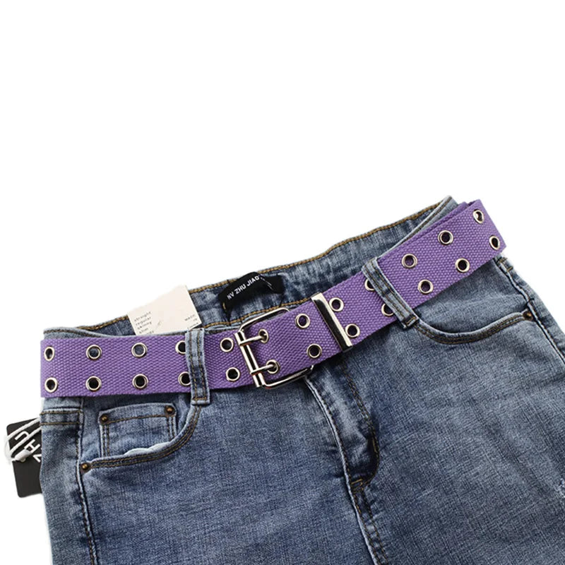 Hole Buckle Canvas Belt