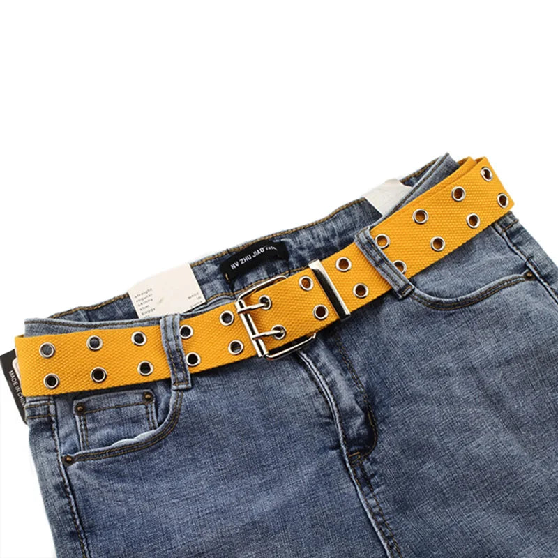 Hole Buckle Canvas Belt