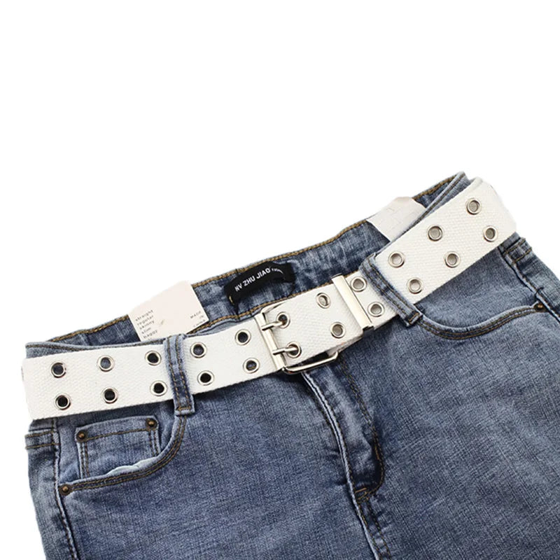 Hole Buckle Canvas Belt