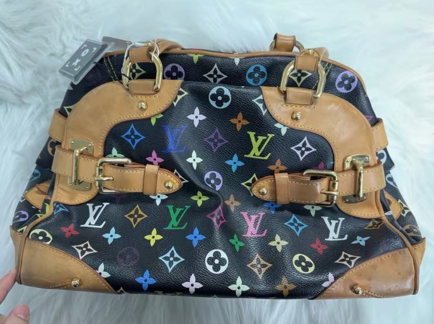 Tekashi Murakami x Louis Vuitton Black Monogram Claudia Leather Handbag