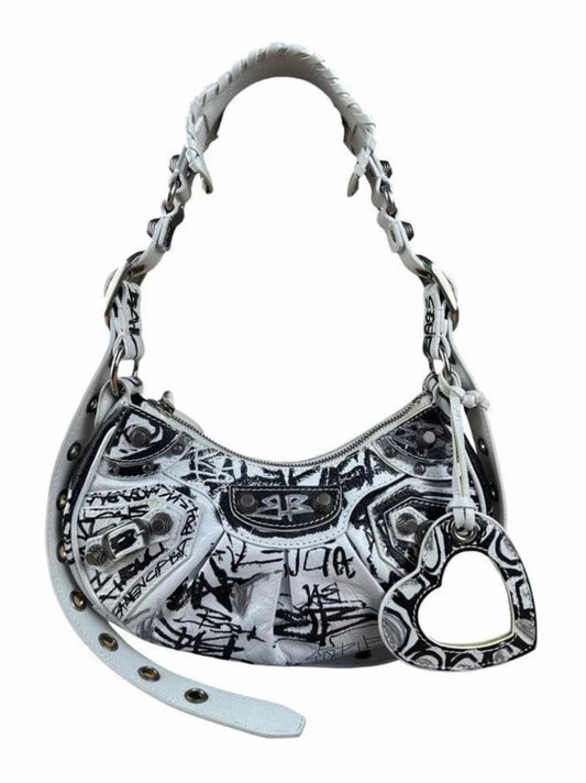 Balenciaga Graffiti Le Cagole XS in White