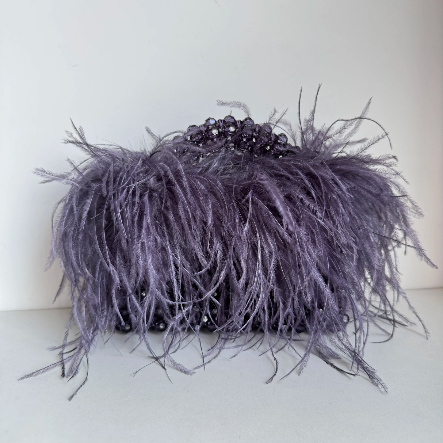 Pearl Feathered Handle Bag
