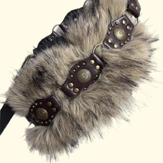 Lisa Fur Studded Belt