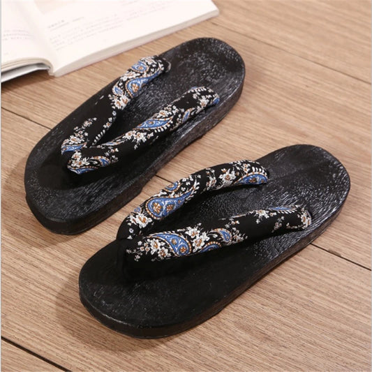 Wooden Geta Flat Sandals