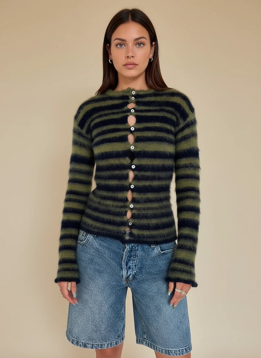 Grinch Button Cardigan