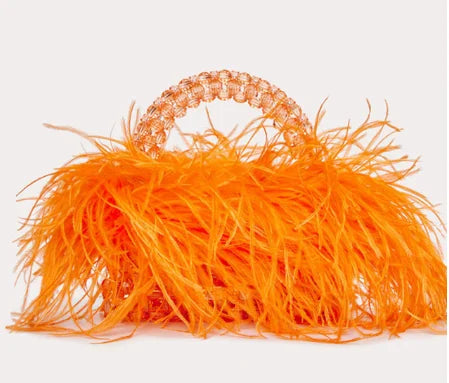 Pearl Feathered Handle Bag