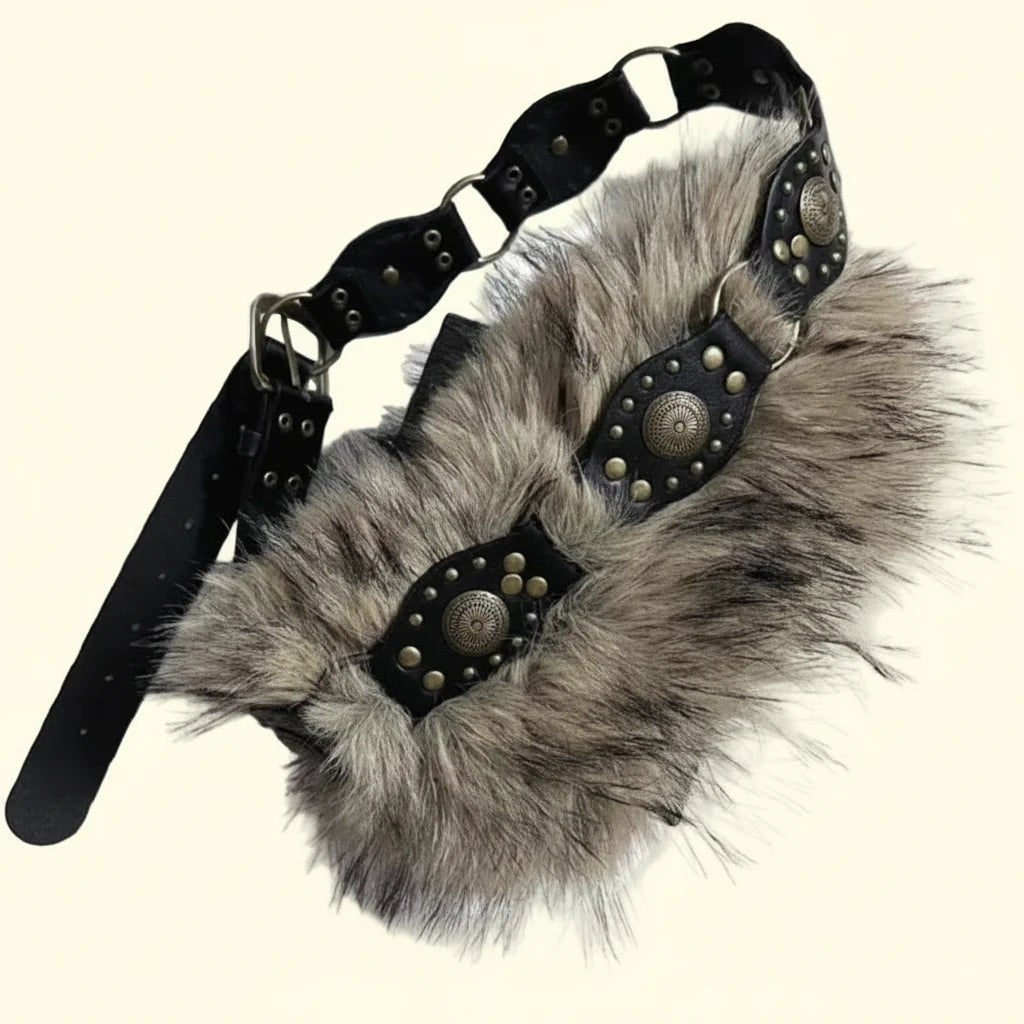 Lisa Fur Studded Belt
