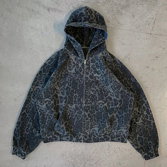 Toni Leopard Print Zip