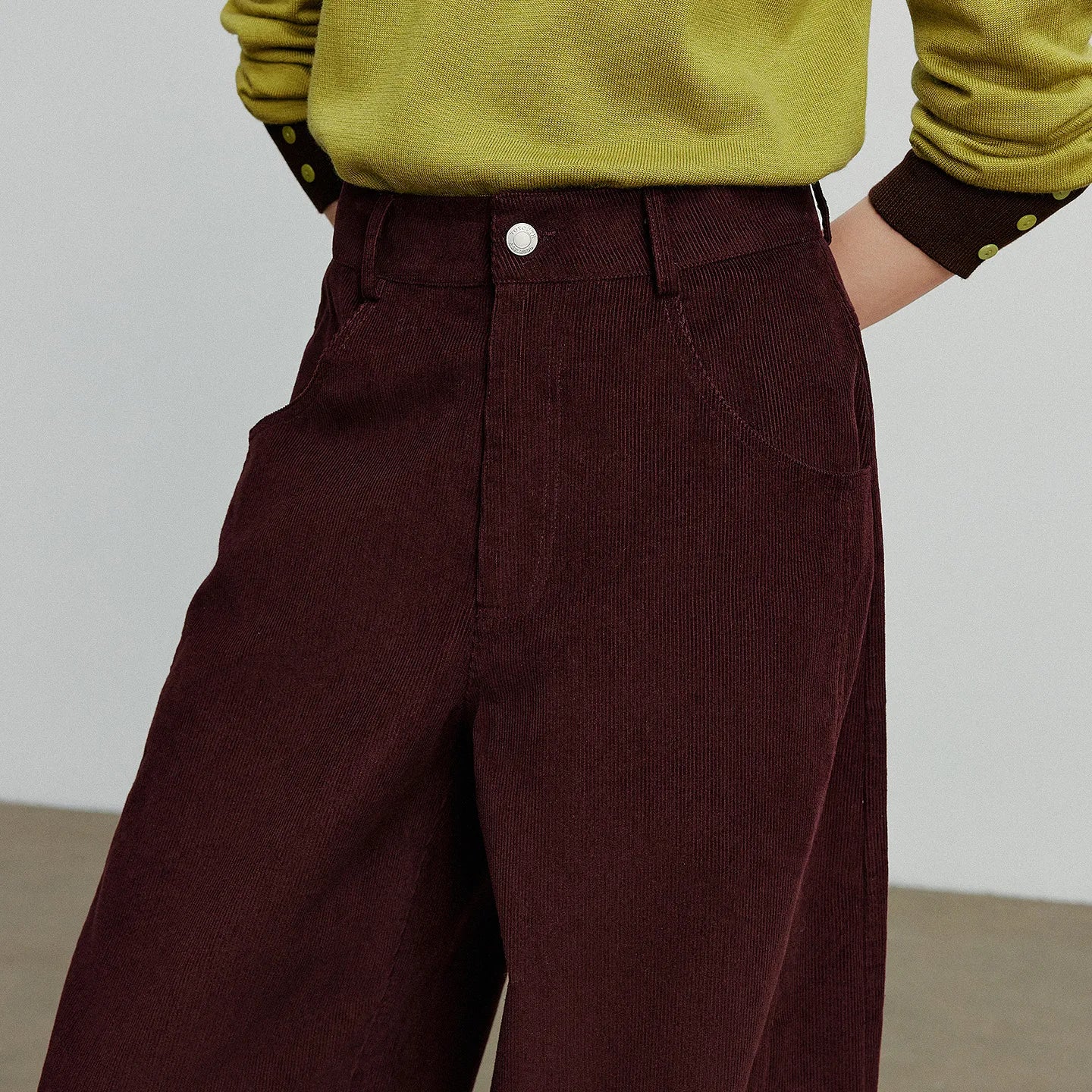 Corduroy Straight Leg Pants