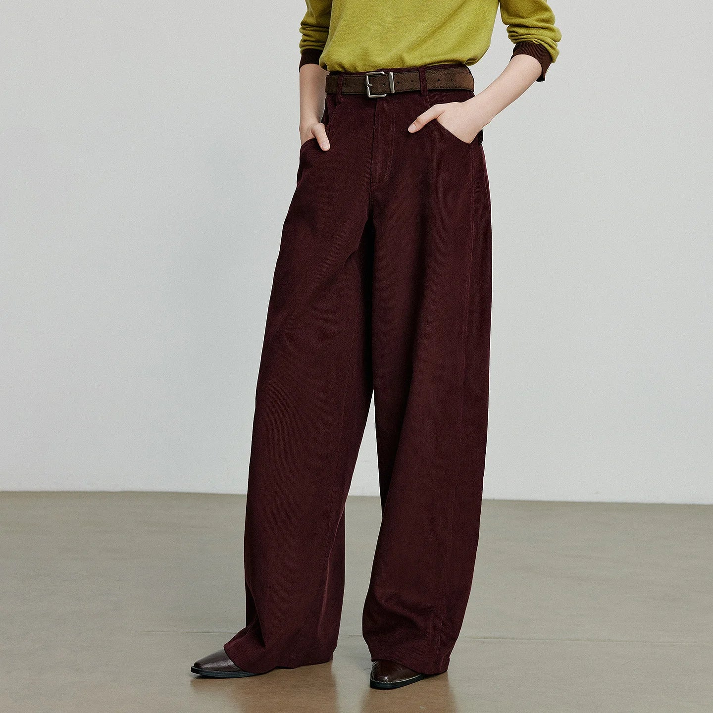 Corduroy Straight Leg Pants