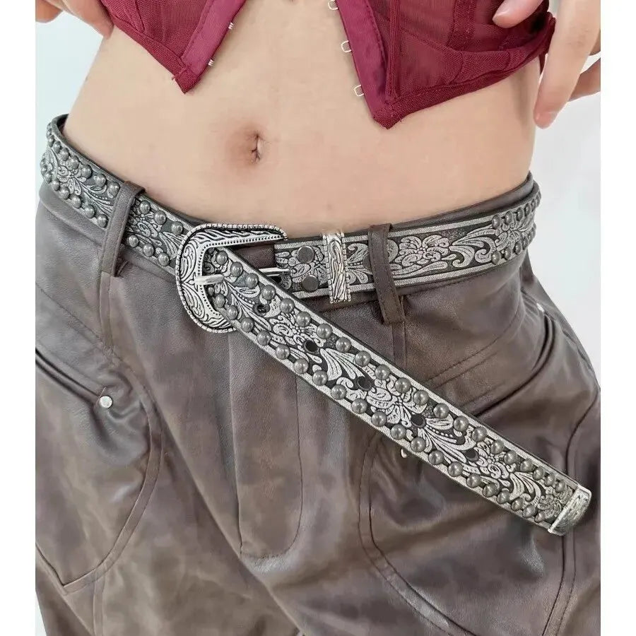 Embellished Metal Belt
