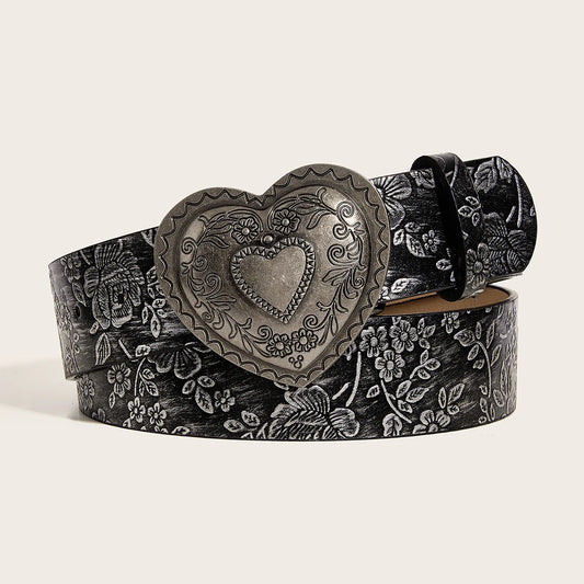 Western Heart Buckle Belt