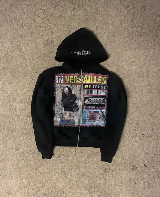 Versailles Print Zip Hoodie