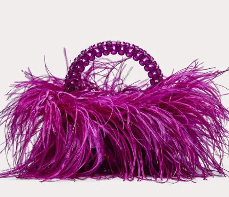 Pearl Feathered Handle Bag