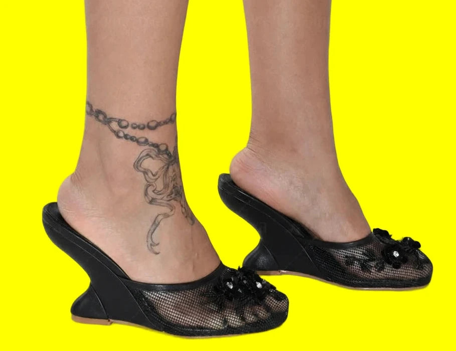 Mama Mesh Wedge Heels
