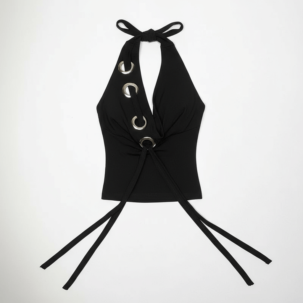 Carrie Belted Halter Top