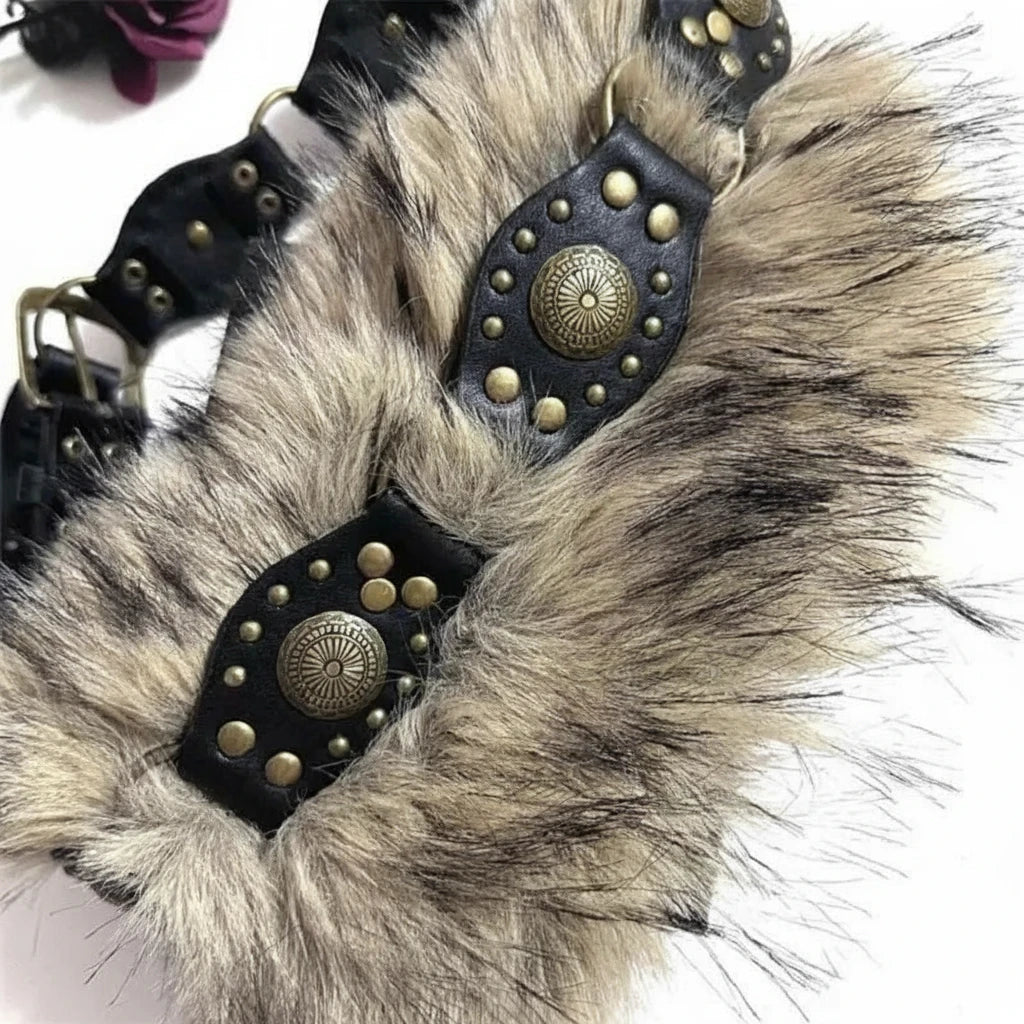 Lisa Fur Studded Belt