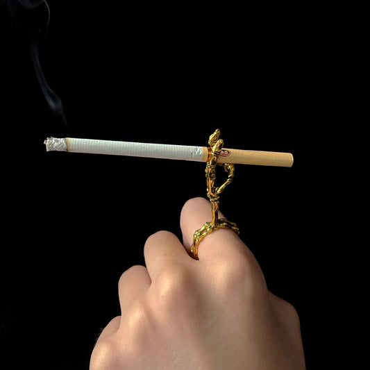 Skull Cigarette Holder Ring